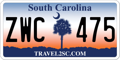 SC license plate ZWC475