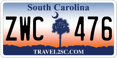 SC license plate ZWC476