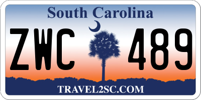 SC license plate ZWC489