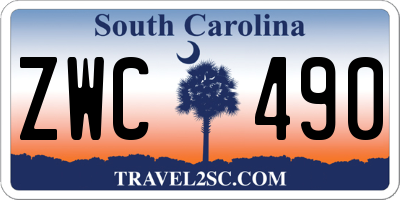 SC license plate ZWC490
