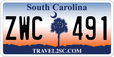 SC license plate ZWC491