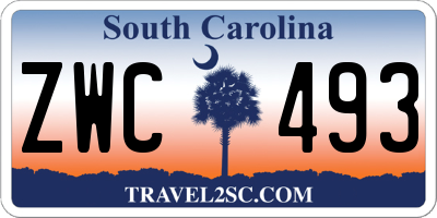 SC license plate ZWC493