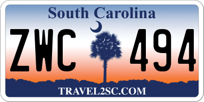 SC license plate ZWC494