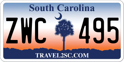 SC license plate ZWC495