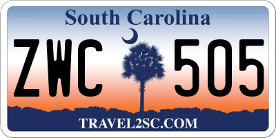 SC license plate ZWC505