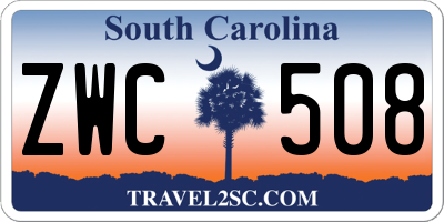 SC license plate ZWC508