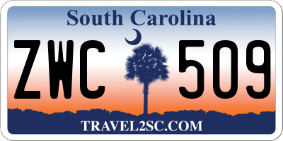 SC license plate ZWC509