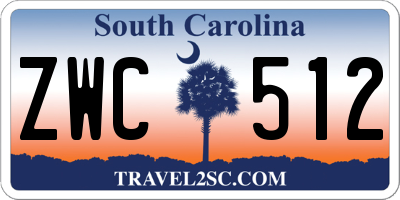 SC license plate ZWC512