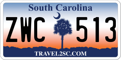 SC license plate ZWC513