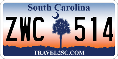 SC license plate ZWC514