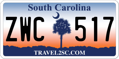 SC license plate ZWC517