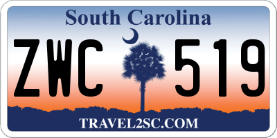 SC license plate ZWC519