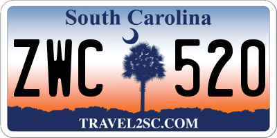 SC license plate ZWC520