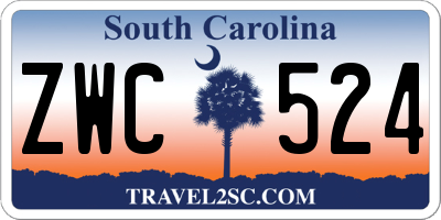 SC license plate ZWC524