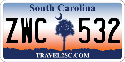 SC license plate ZWC532