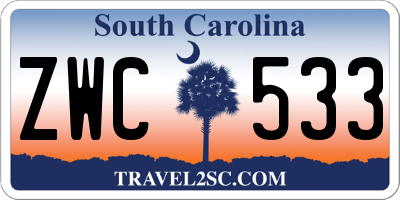 SC license plate ZWC533