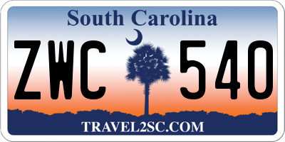 SC license plate ZWC540