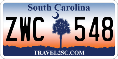 SC license plate ZWC548