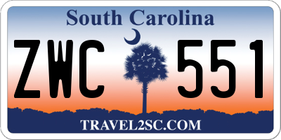 SC license plate ZWC551