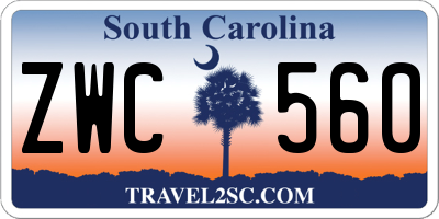 SC license plate ZWC560