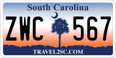 SC license plate ZWC567