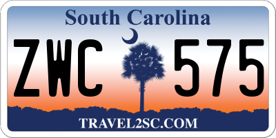 SC license plate ZWC575