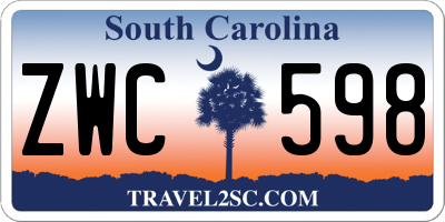 SC license plate ZWC598