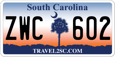 SC license plate ZWC602