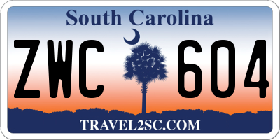 SC license plate ZWC604