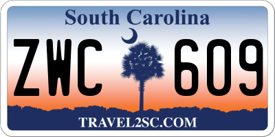 SC license plate ZWC609