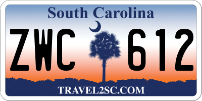 SC license plate ZWC612