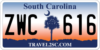 SC license plate ZWC616