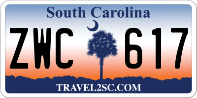 SC license plate ZWC617