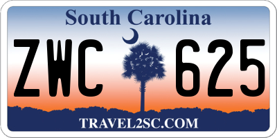 SC license plate ZWC625