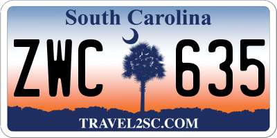 SC license plate ZWC635