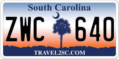 SC license plate ZWC640