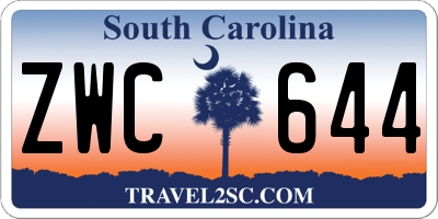 SC license plate ZWC644