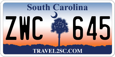 SC license plate ZWC645