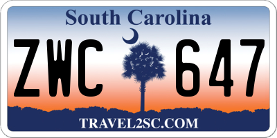 SC license plate ZWC647