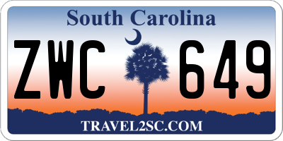 SC license plate ZWC649