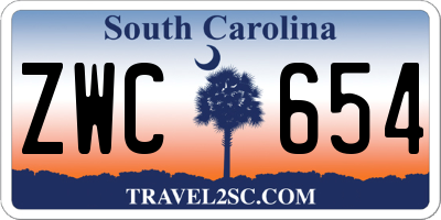 SC license plate ZWC654