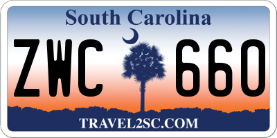 SC license plate ZWC660