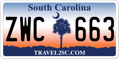 SC license plate ZWC663