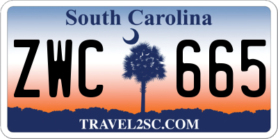 SC license plate ZWC665