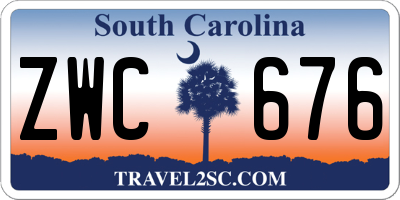SC license plate ZWC676