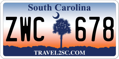 SC license plate ZWC678