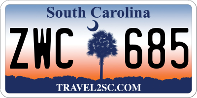 SC license plate ZWC685