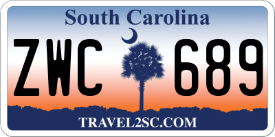 SC license plate ZWC689