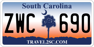 SC license plate ZWC690