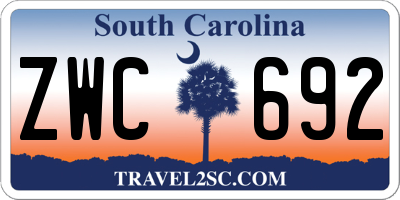 SC license plate ZWC692